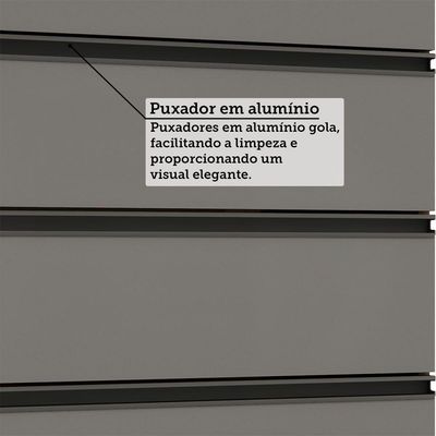 Balcão De Cozinha Sem Tampo 4 Gavetas 60cm Luciane Essenza M Andorra/cinza Puro