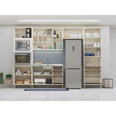 Cozinha Modulada Compacta 5 Peças Sem Tampo Art Luciane Móve Pátina-cinza Cristal