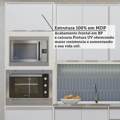 Cozinha Modulada Compacta 5 Peças Sem Tampo Art Luciane Móve Pátina-cinza Cristal