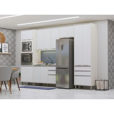 Cozinha Modulada Compacta 5 Peças Sem Tampo Art Luciane Móve Pátina-cinza Cristal