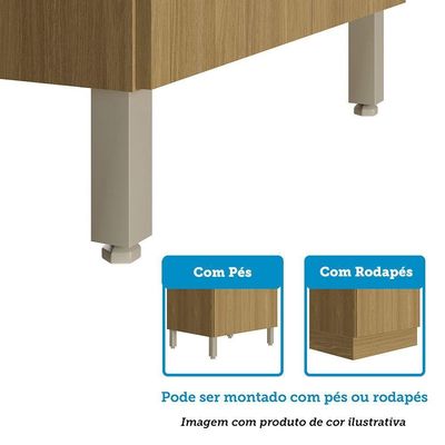 Cozinha Completa 5 Pçs Espaços Para Micro-ondas E Tampo Freijó-freijó Brasil-cinza Puro