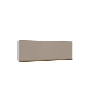 Armário Aéreo 120cm 1 Porta Basculante Luciane Móveis Branco/bege Dunas