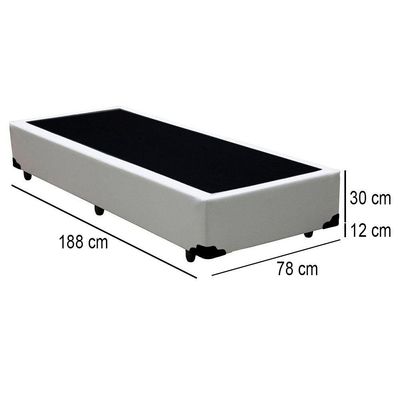 Cama Box Solteiro Sintético Mega Cama Branco 88x188x42cm