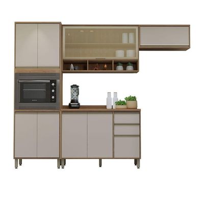 Cozinha Completa 4 Pçs Espaço Micro-ondas E Tampo 270cm Lari Vanilla-connect