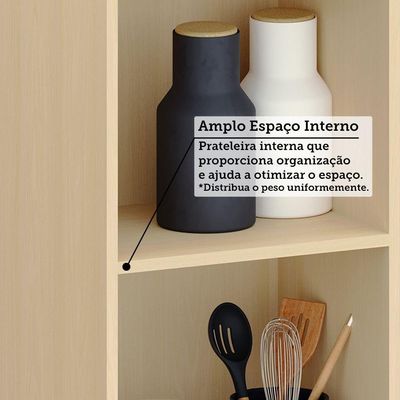 Armário Aéreo 100% Mdf 1 Porta 40cm Aura Luciane Móveis Carvalho/cinza Cristal