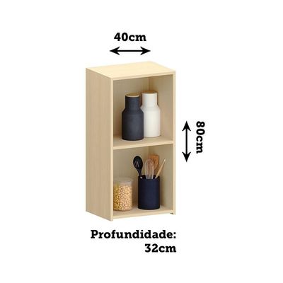 Armário Aéreo 100% Mdf 1 Porta 40cm Aura Luciane Móveis Carvalho/cinza Cristal