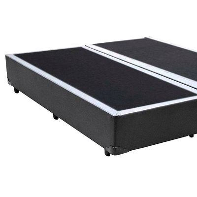 Cama Box Queen Bipartido Sintético Mega Cama Cinza 158x198x42cm