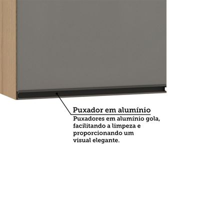 Armário Aéreo 60cm 1 Porta Essenza Luciane Móveis Andorra/cinza Puro