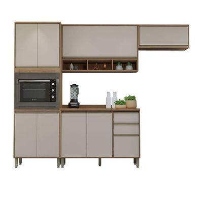 Cozinha Completa 4 Pçs Espaço Micro-ondas E Tampo 270cm Lari Vanilla-connect