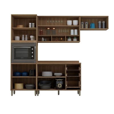 Cozinha Completa 4 Pçs Espaço Micro-ondas E Tampo 270cm Lari Vanilla-connect