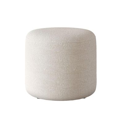 Puff Orgânico Ello Design Sofisticado Em Tecido Bouclé Italiano Off White
