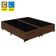 Cama Box Casal Bipartido Suede Mega Cama Marrom 138x188x42cm