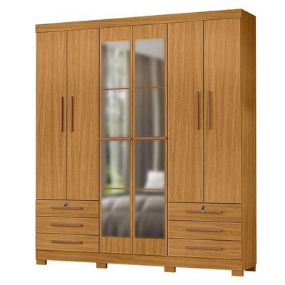 Cômoda 4 Gavetas New E Guarda Roupa Casal Londres Com Espelho Carvalho Americano Tx -incorplac