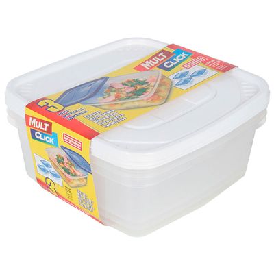 Conjunto de Potes São Bernardo em Plástico com 3 Unidades 4,25L - Item Sortido