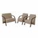 Conjunto Poltronas Vênus Pé Madeira Suede Cappuccino