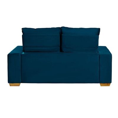 Sofá 3 Lugares 1.90 Mt Com Molas Retrátil E Reclinável Azul