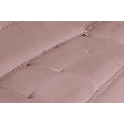 Sofá 6 Lugares 2.90 Mt Retrátil E Reclinável Veludo Rose