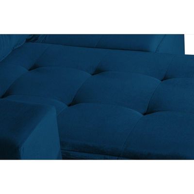 Sofá 3 Lugares 1.90 Mt Com Molas Retrátil E Reclinável Azul