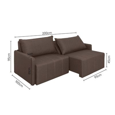Sofá Cama Montana Retrátil E Reclinável 3 Lugares Sofatec Avelã