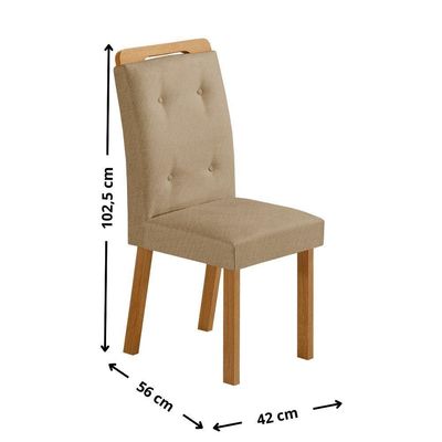 Mesa De Jantar Yasmin 180cm Tampo Com Vidro 6 Cadeiras Carol Turim 07/nat/off/serig. Off