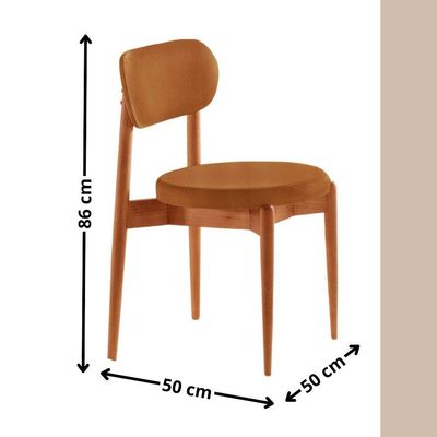 Sala De Jantar Mesa Ballaretampo Redondo 4 Cadeiras Moderna Star Caramelo