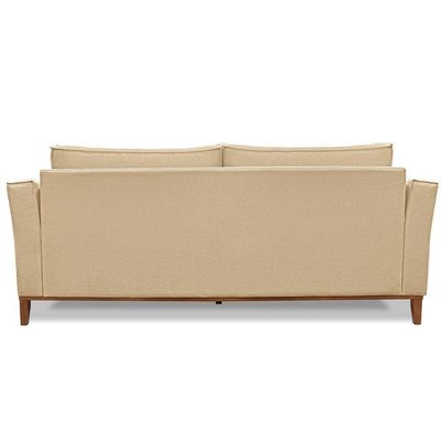 Sofá Living 2 Lugares 1,90M Vega Linho Pés Castanho Dourado