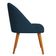 Kit 06 Cadeiras Poltrona De Jantar Luna Suede Azul Marinho Pés Palito Castanho - Pallazio