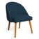 Kit 06 Cadeiras Poltrona De Jantar Luna Suede Azul Marinho Pés Palito Castanho - Pallazio