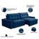 Sofá Retrátil Reclinável 3 Lugares 250cm Argon F05 Veludo Azul - Mpozenato