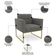 Poltrona Decorativa Base Industrial Dourado Ana Suede Grafite - Ibiza