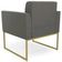 Poltrona Decorativa Base Industrial Dourado Ana Suede Grafite - Ibiza