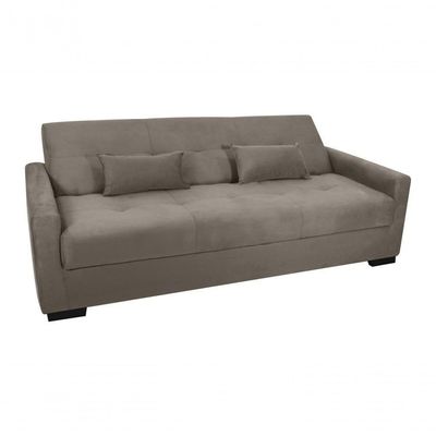 Sofá Cama Lavínia 3 Lugares Veludo Capuccino Matrix
