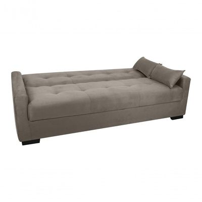 Sofá Cama Lavínia 3 Lugares Veludo Capuccino Matrix