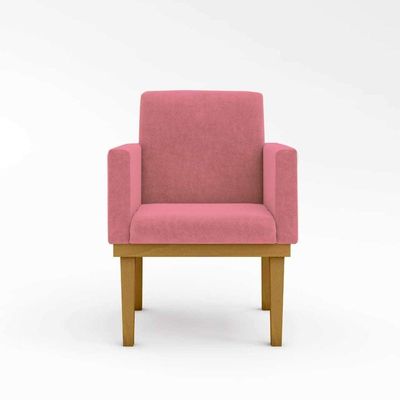Kit Sofá Com Base Reforçada + 2 Poltronas Sala De Estar Cor:rosa