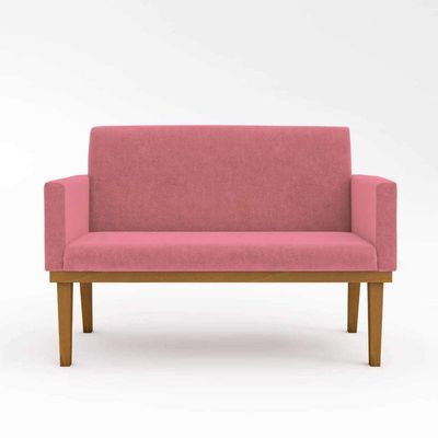 Kit Sofá Com Base Reforçada + 2 Poltronas Sala De Estar Cor:rosa