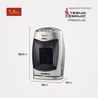 Aquecedor Mondial Termo Ceramica A-05 Aquecedor Ceramic-127v-preto/prata