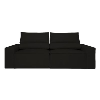 Sofá Reclinável Retrátil 3 Lugares Com Molas Balaqui Decor Preto