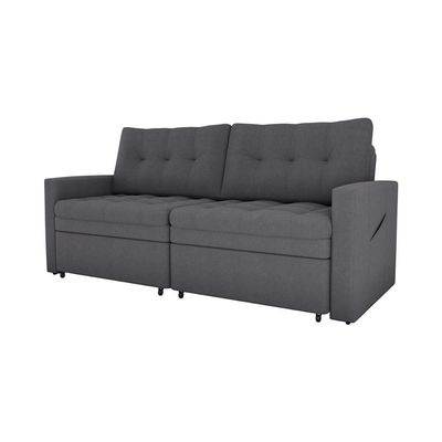 Sofá Cama Reclinável 2 Lugares 220cm Nayla Boucle Cinza Matrix Boucle Cinza