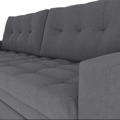 Sofá Cama Reclinável 2 Lugares 220cm Nayla Boucle Cinza Matrix Boucle Cinza
