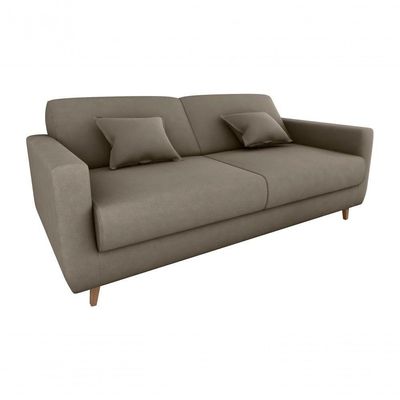Sofá Cama Emília 2 Lugares 190cm Veludo Capuccino Matrix