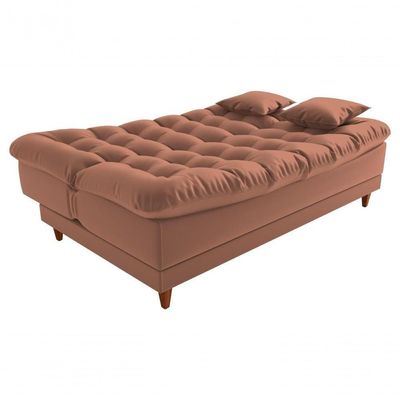 Sofá Cama 3 Lugares 1,85 Mts Duda Matrix Ferrugem
