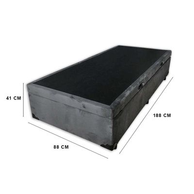 Cama Box Baú Solteiro 88 Suede Cinza Com Colchão Pillow Angel Molas Ensacadas 63x88x188