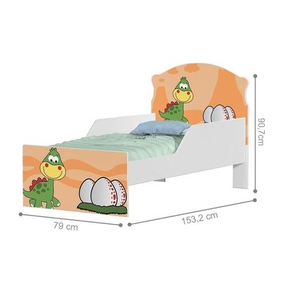 Mini Cama Dinossauro Bebê Com Colchão