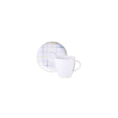 Conjunto Xícara e Pires de Chá Tramontina Sweet Color em Porcelana Decorada 200 ml  2 Piezas