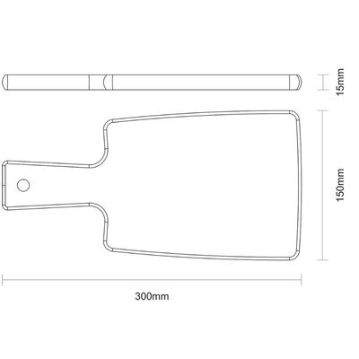 FSC Tábua Retangular Tramontina Kitchen em Madeira Teca com Cabo 30x15 cm