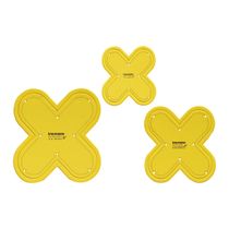 Conjunto de 3 Estênceis de Flor para Costura, Colcha e Patchwork (7,6/10,2/12,7 cm) DIY - 6Q - Traceease