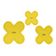 Conjunto de 3 Estênceis de Flor para Costura, Colcha e Patchwork (7,6/10,2/12,7 cm) DIY - 6Q - Traceease Amarelo