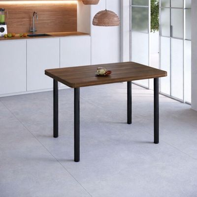 Mesa Estrutura Preta Mp4020-tp805 Tampo 1200x750x45mm Preto/nogueira