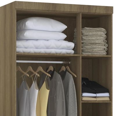 Guarda Roupa Modulado 102cm Com 3 Portas Delphi Avelã/branco L01 - Mpozenato