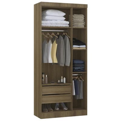 Guarda Roupa Modulado 102cm Com 3 Portas Delphi Avelã/branco L01 - Mpozenato